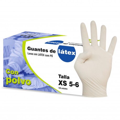 01 Guantes de Látex CON POLVO ( 100 uds.) -S