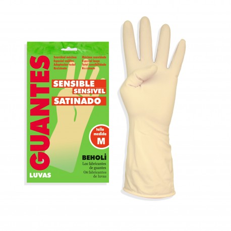 02 Guantes Goma Satinados (12 paq.) -M