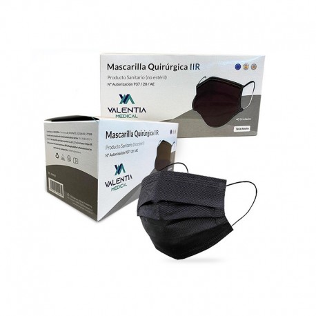 03 Caja Mascarilla Quirúrgica Negra (40 uds)