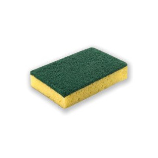 04 Paquete Estropajo Fibra Verde con Esponja (12 uds.)