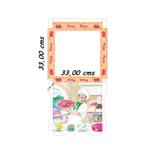 28 Caja Envases Pizza 33x33x3,5 (Paquete de 100 uds.)