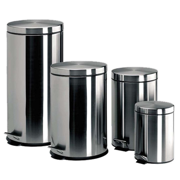 04 Papelera Pedal 30 Litros Acero Inoxidable