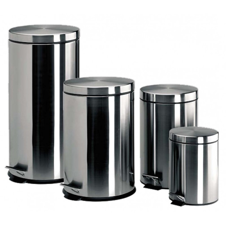 03 Papelera Pedal 20 Litros Acero Inoxidable