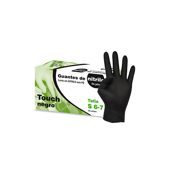 10 Guantes Nitrilo Negro (100 uds.) -S