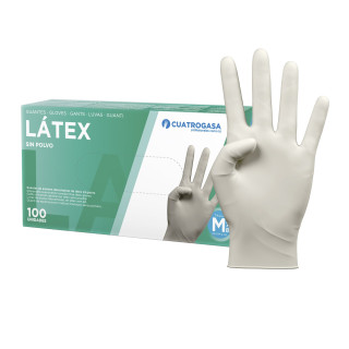 05 Guantes de Látex SIN POLVO (100 uds.) -M