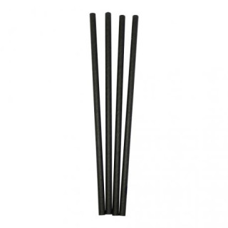 02 Cañita Recta Plástico Reutilizable Negra 6x200 (Paquete de 500 uds.)