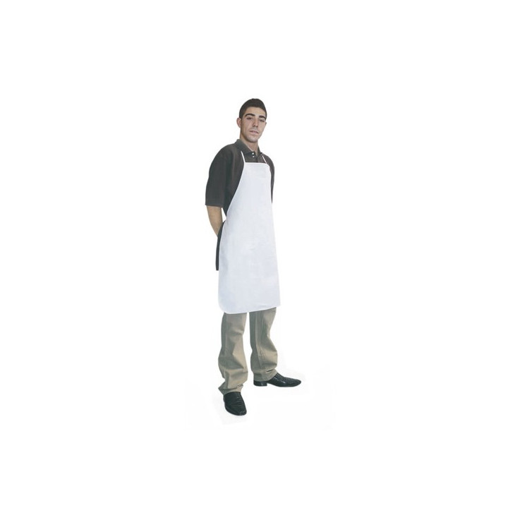 02 Delantal con peto de plástico, Blanco